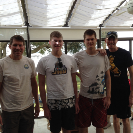 Stephen with brothers and father