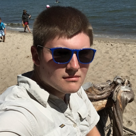 Stephen on the southwestern point of Ocracoke, North Carolina midway through his Outer Banks roadtrip