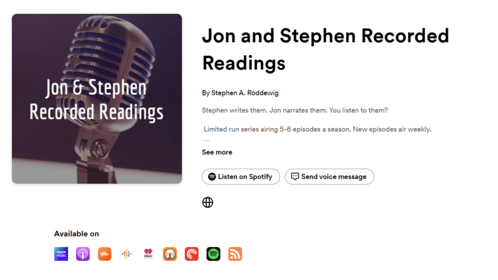 Jon and Stephen Recorded Readings landing page