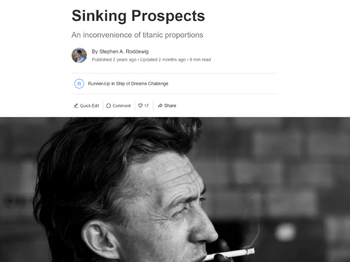 Screenshot of "Sinking Prospects," Runner Up in the 2022 Vocal Ship of Dreams Challenge